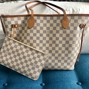 Authentic Louis Vuitton Neverfull Damier Azur MM